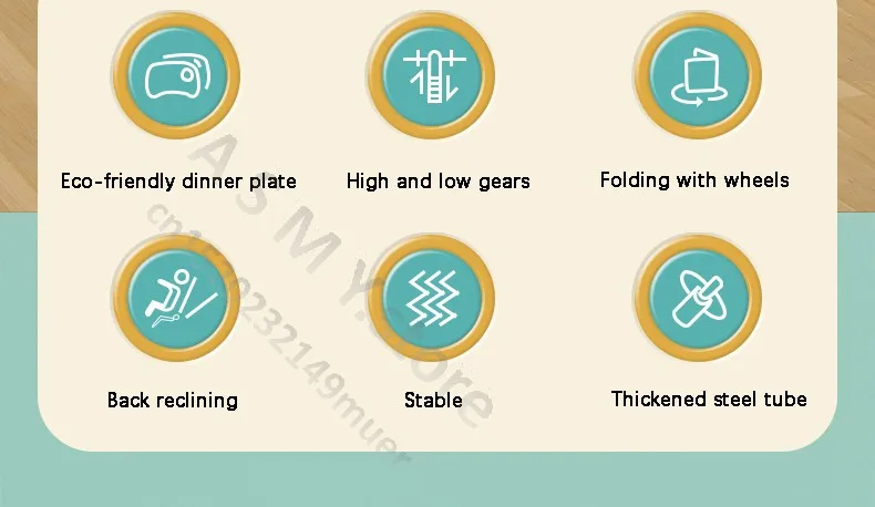 Foldable Reclining Baby Dining Table Set Multifunctional Adjustable Height Children's Seat with Dinner Chairs for Kids