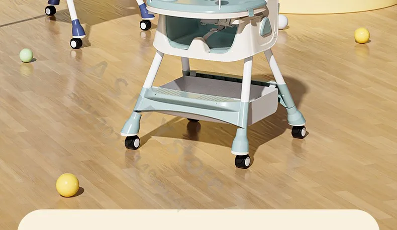 Foldable Reclining Baby Dining Table Set Multifunctional Adjustable Height Children's Seat with Dinner Chairs for Kids