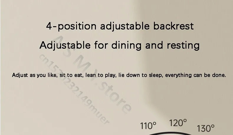 Foldable Reclining Baby Dining Table Set Multifunctional Adjustable Height Children's Seat with Dinner Chairs for Kids