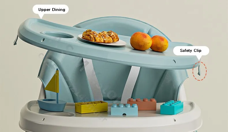 Foldable Reclining Baby Dining Table Set Multifunctional Adjustable Height Children's Seat with Dinner Chairs for Kids