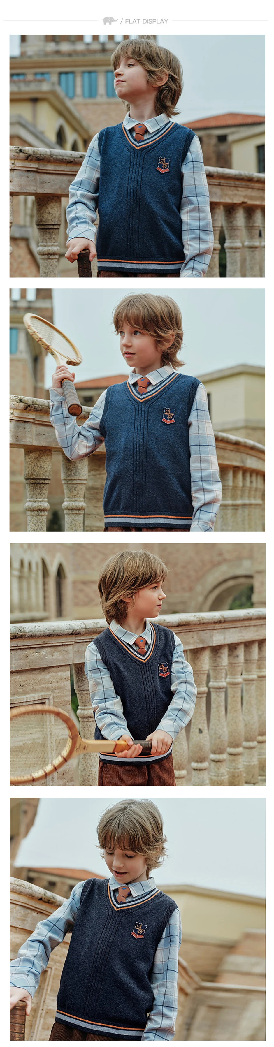 Dave Bella Autumn Spring Sleeveless Sweater Vest for Boys Kids Knitted Sweater Outerwear Children Vest Clothes DK3263442