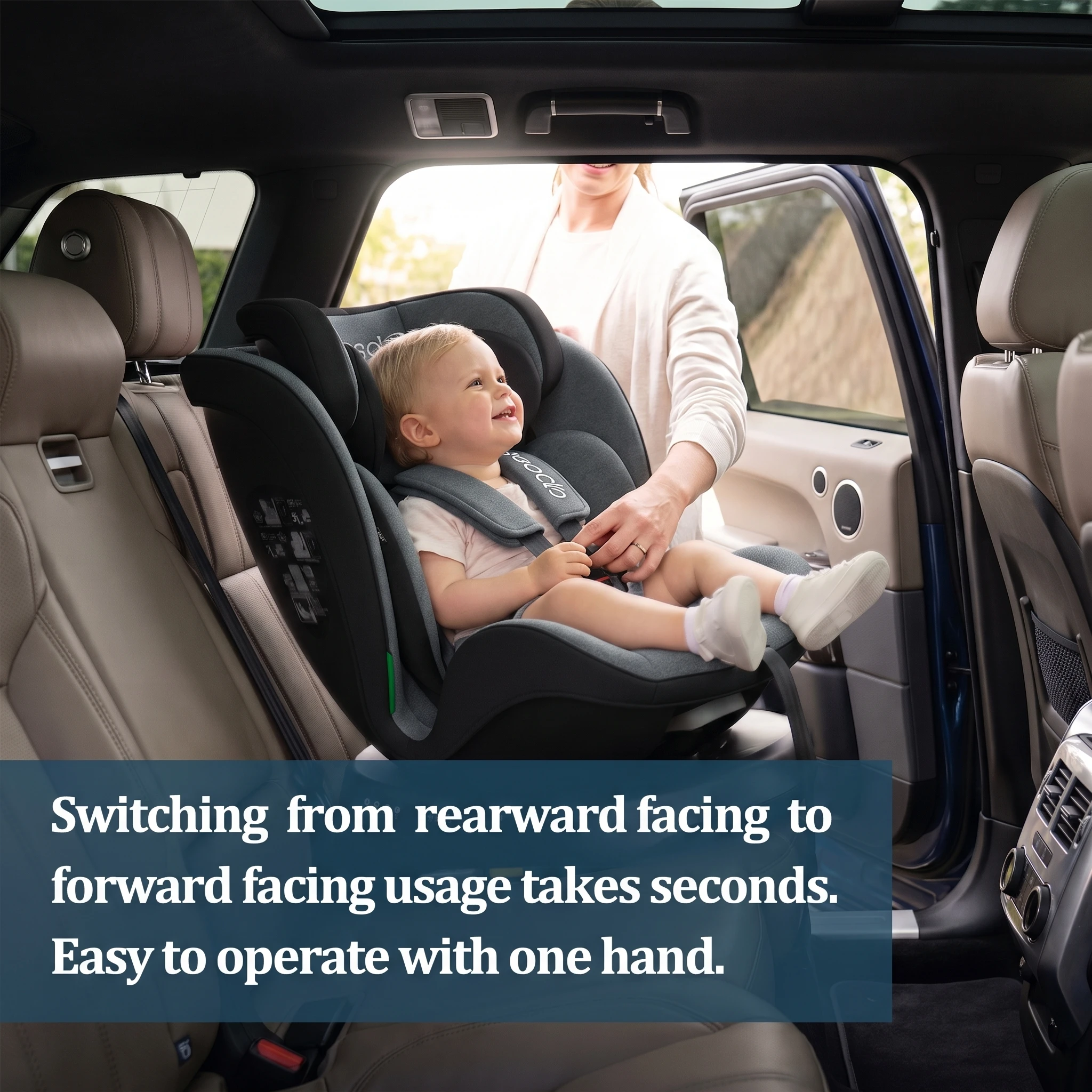 Reecle 360 Swivel Baby Child Car Seat with ISOFIX, Group 0+1/2/3 (0-36 kg), Approx. 0-12 Years