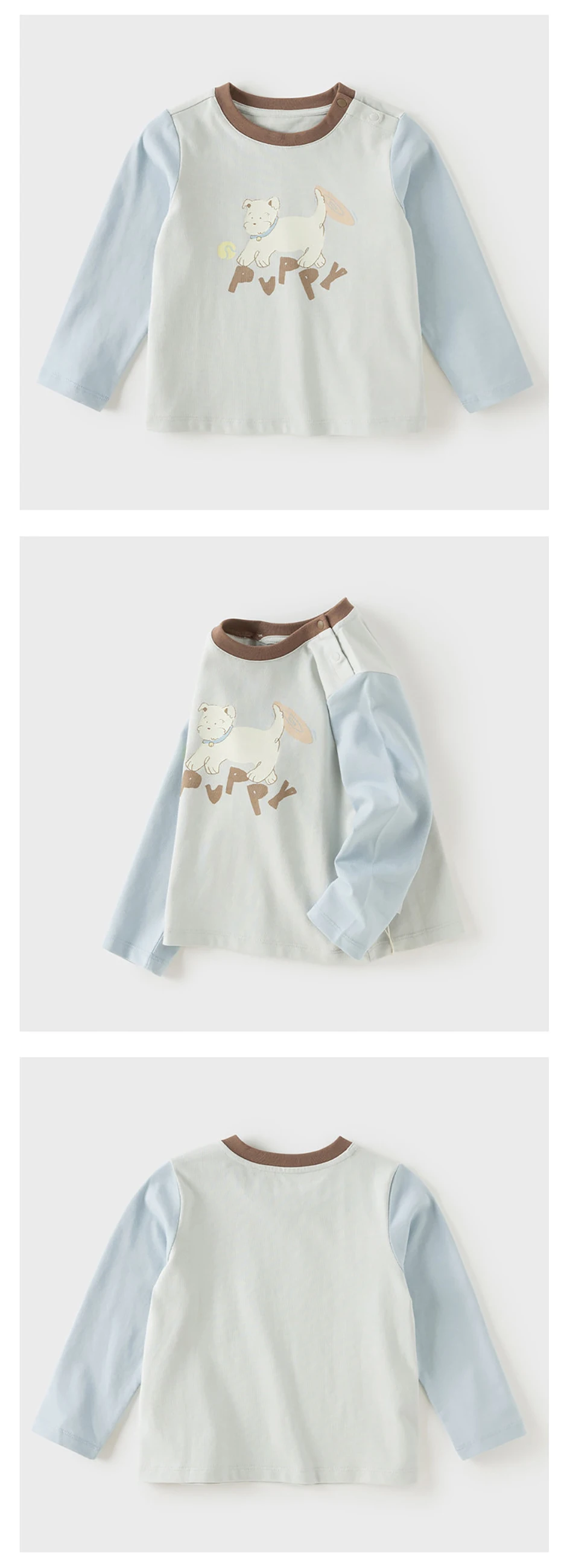 Dave Bella Girls Boys Autumn Long Sleeve T-shirt Spring Printed Cotton Pullover Children Casual Basic Tops Clothes DB3262599