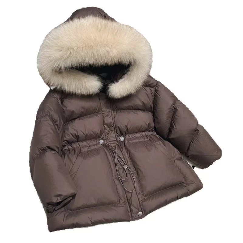 2026 Winter New Hooded Medium to Long Children's Thick Hairy Decorative Cotton Jacket