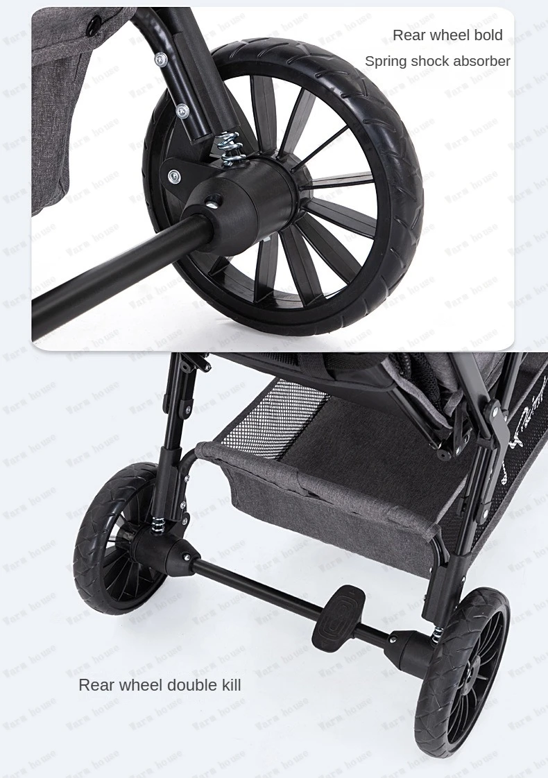 Ultra Lightweight Foldable Twin Stroller Children's Stroller Aluminum Alloy Baby Carriage High Landscape Twin Stroller