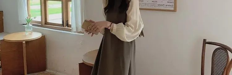 Maternity Stitching Fake Two-piece Clothes French Temperament Pregnancy Palace Sleeve Long-sleeved Dress 2024 Spring Autumn New