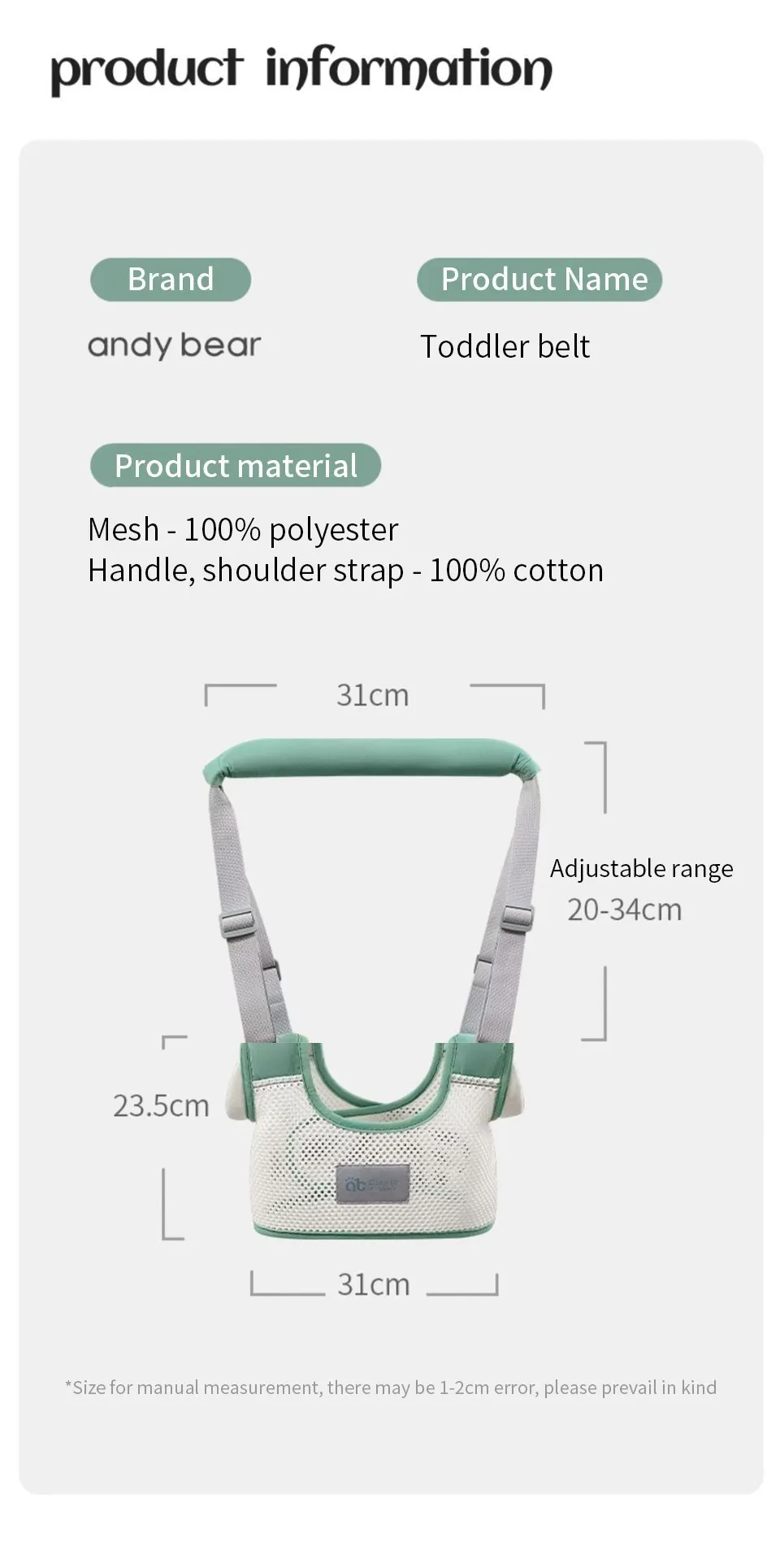 AIBEDILA Baby Tow Rope Harness Sling Boy Girsls Learning Walking Harness Care Infant Aid Walking Assistant Belt