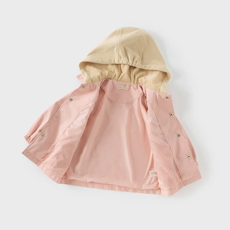 Dave Bella Children's Autumn Apring Hooded Jacket Boys Girls Casual Waterproof Outdoor Coat Kids Outwear Jacket Top DB1250972