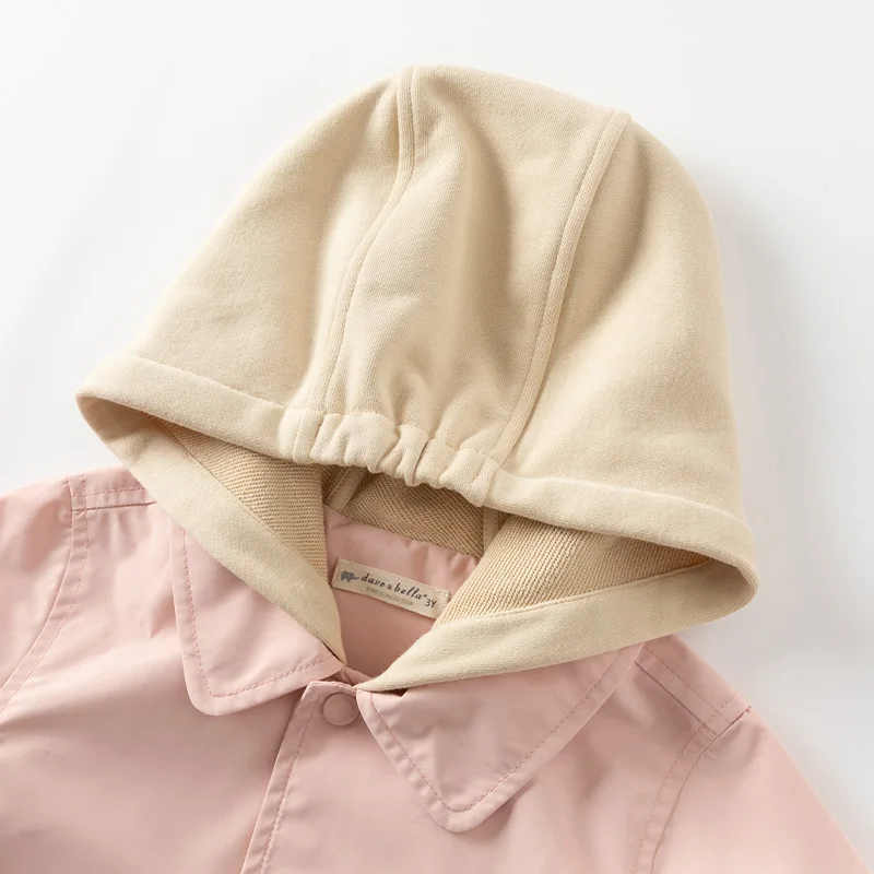 Dave Bella Children's Autumn Apring Hooded Jacket Boys Girls Casual Waterproof Outdoor Coat Kids Outwear Jacket Top DB1250972
