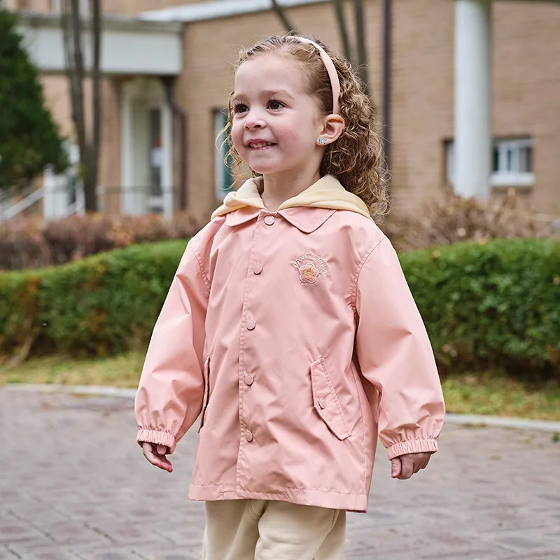 Dave Bella Children's Autumn Apring Hooded Jacket Boys Girls Casual Waterproof Outdoor Coat Kids Outwear Jacket Top DB1250972