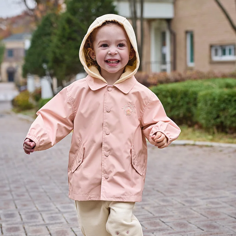 Dave Bella Children's Autumn Apring Hooded Jacket Boys Girls Casual Waterproof Outdoor Coat Kids Outwear Jacket Top DB1250972