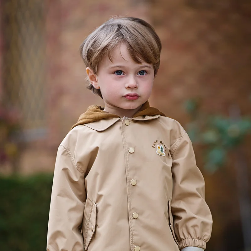 Dave Bella Children's Autumn Apring Hooded Jacket Boys Girls Casual Waterproof Outdoor Coat Kids Outwear Jacket Top DB1250972