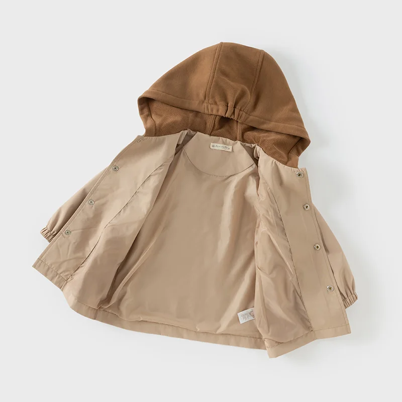 Dave Bella Children's Autumn Apring Hooded Jacket Boys Girls Casual Waterproof Outdoor Coat Kids Outwear Jacket Top DB1250972