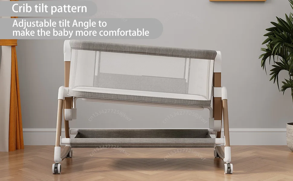 0-3 Years Old Baby Bed Adjustable Height Baby Cradle Portable Large Space Baby Bed Foldable Movable Splicing infant Bed