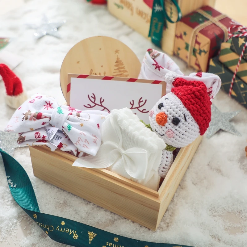 Baby Bathing Mouth Water Towel Pacifier Set Baby Full Moon Milestone Cards Wood Ring Rattle Bath Towel Wool Brush Birthday Gifts