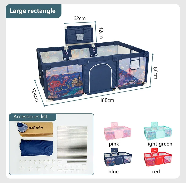 IMBABY Baby Playground Large Baby Playpen Machine Washable Baby Activity Fence Ball Pool Games Playpen for Child Safety Barries