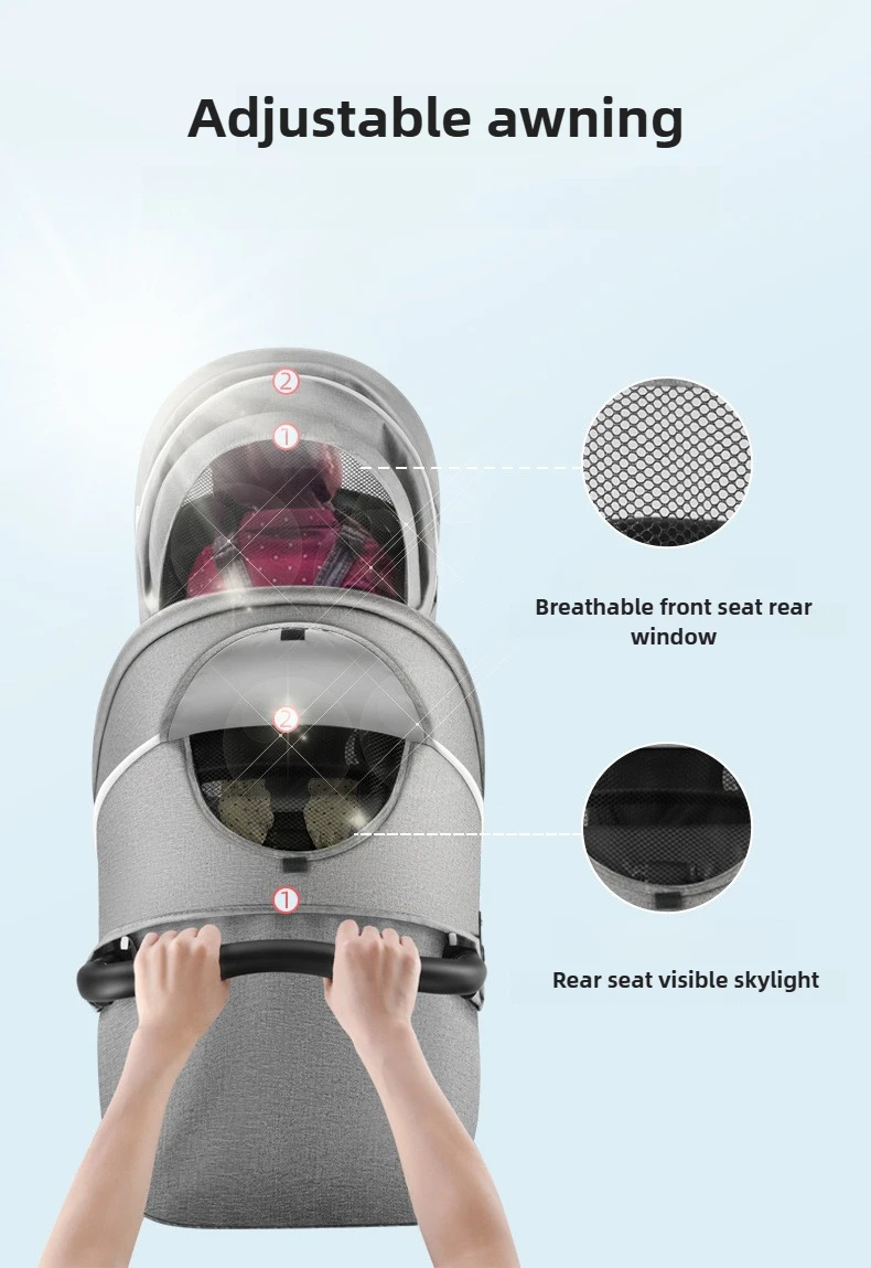 Lightweight Twin Baby Stroller The Baby Stroller Can Sit or Lie Down Collapsible Front and Rear Seat Twin Stroller