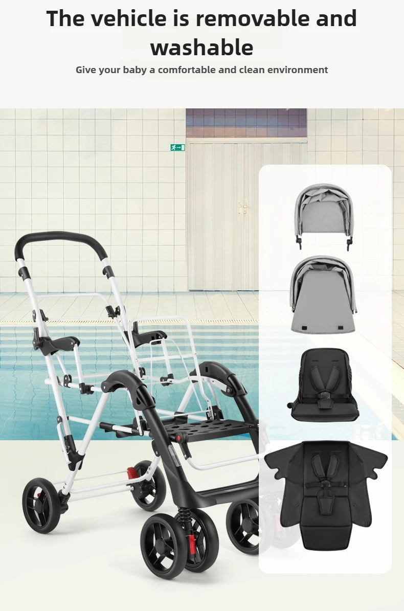 Lightweight Twin Baby Stroller The Baby Stroller Can Sit or Lie Down Collapsible Front and Rear Seat Twin Stroller