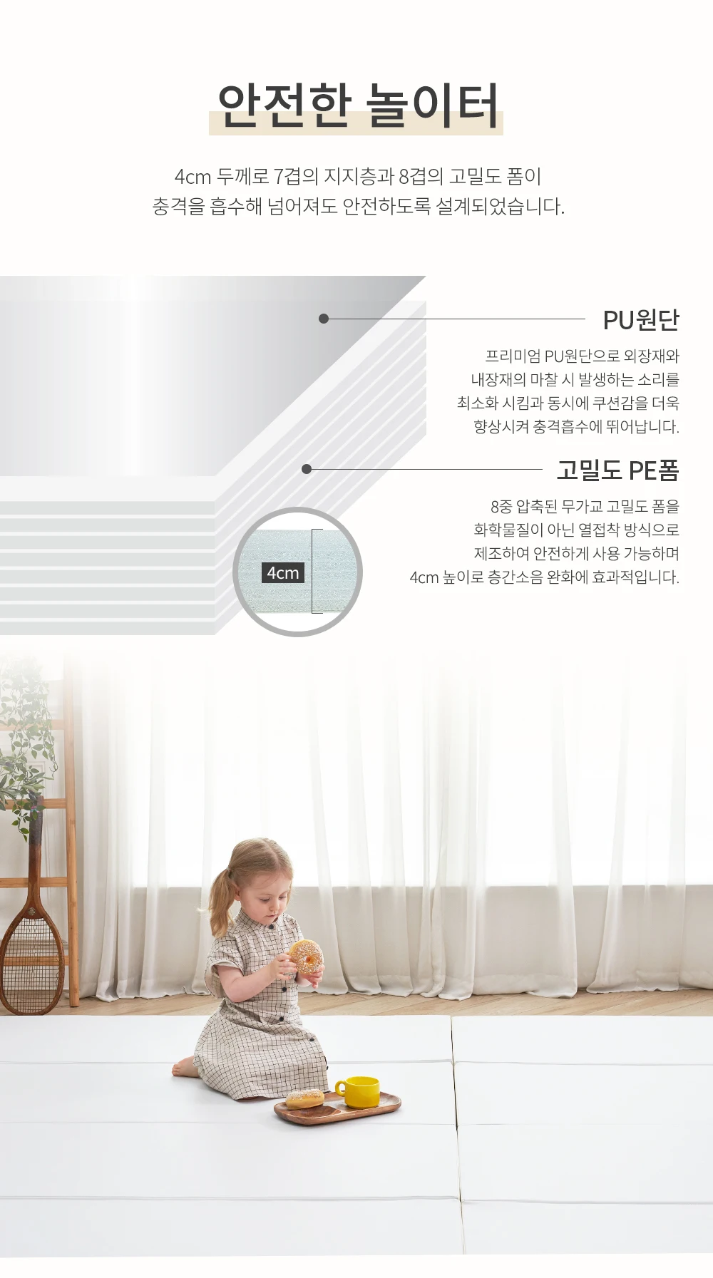 Karas Secret 2 Folder Mat 160X200X4Cm Anti-Layer Noise Mat Playroom Mat