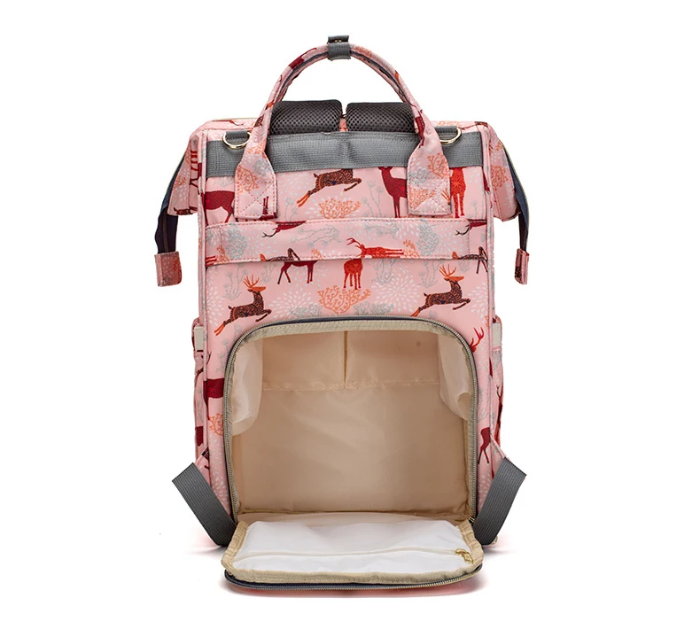 Original LEQUEEN Mommy Baby Diaper Bag Backpack For Stroller Large Capacity Waterproof Multi-pocket Animal Prints Baby Nappy Bag