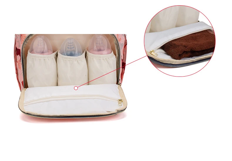 Original LEQUEEN Mommy Baby Diaper Bag Backpack For Stroller Large Capacity Waterproof Multi-pocket Animal Prints Baby Nappy Bag