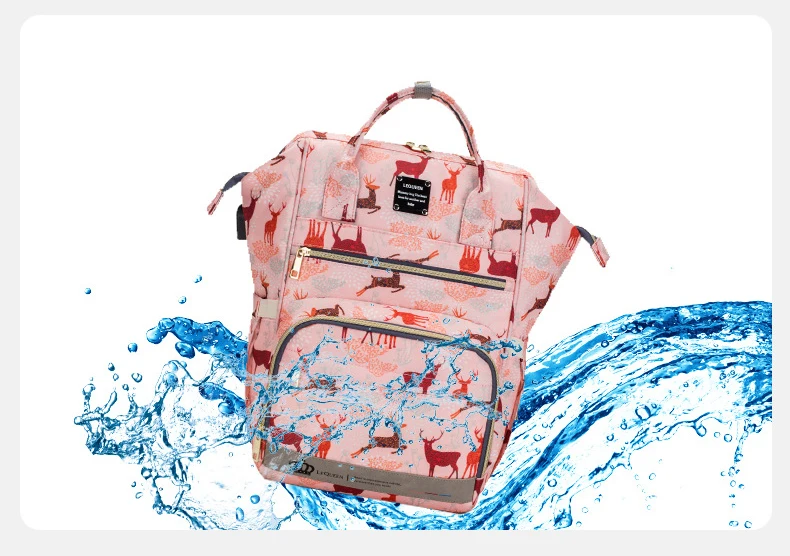 Original LEQUEEN Mommy Baby Diaper Bag Backpack For Stroller Large Capacity Waterproof Multi-pocket Animal Prints Baby Nappy Bag
