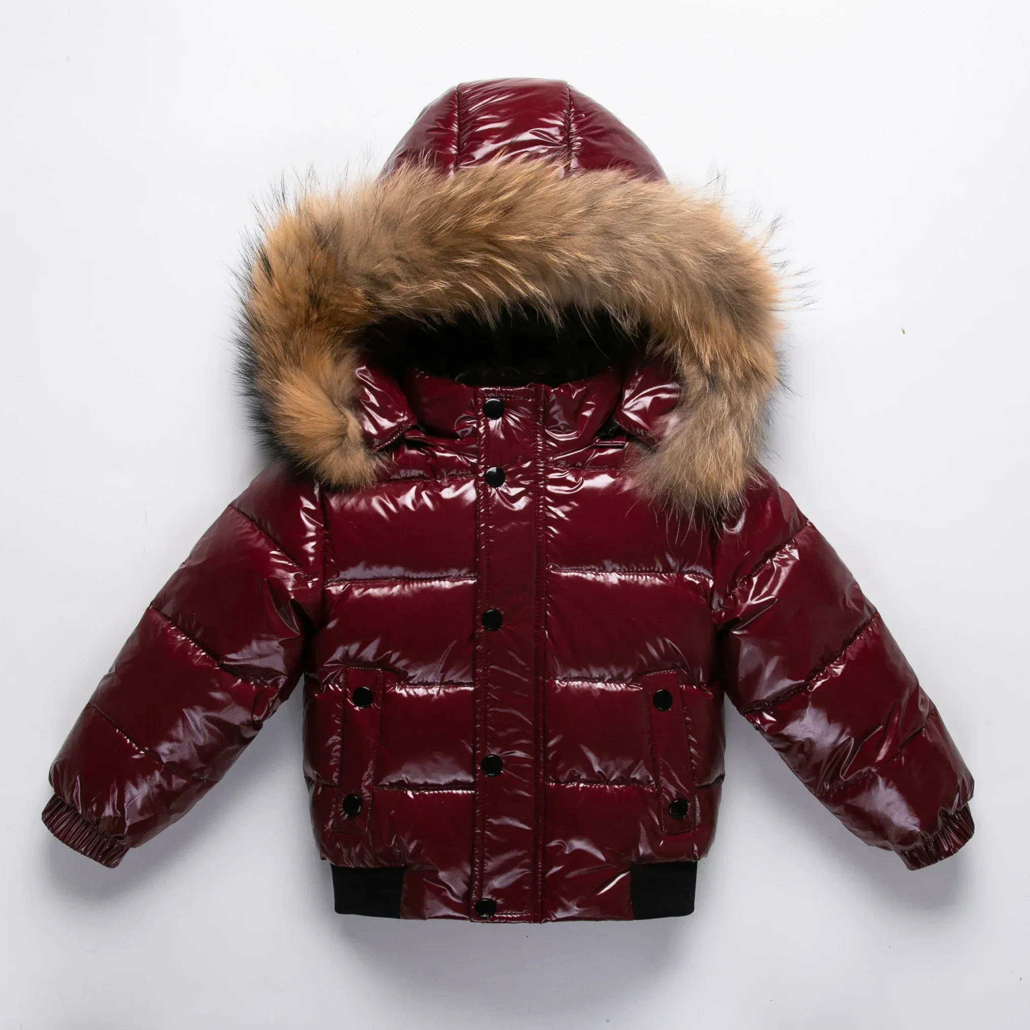 2-10Y Children's Genuine Down Jacket Kids Large Fur Collar Thickened Boys Girls Warm Jacket Waterproof Teenagers Winter Coat