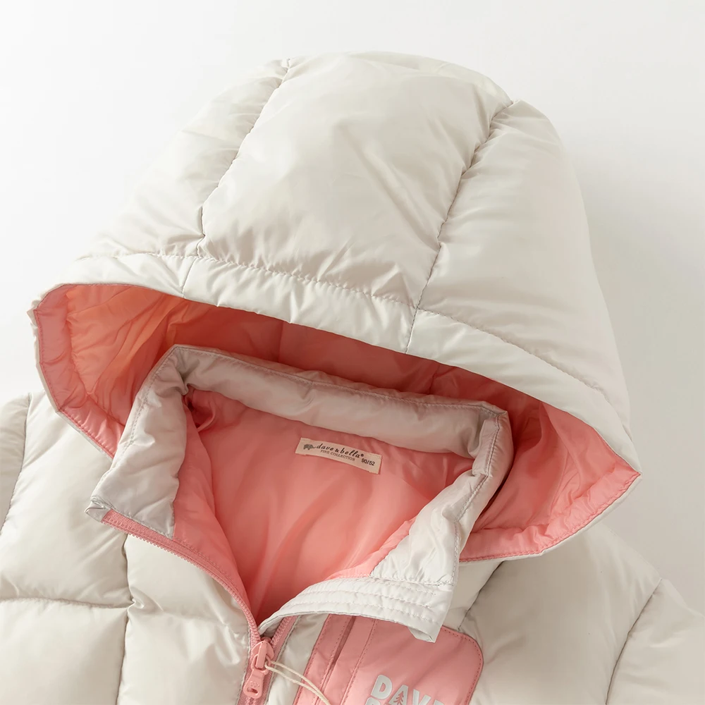Dave Bella Children's Down Jacket Winter New Collection Girls Boys Long Sleeve Hooded Top Kids' Warm Fashion Coat DB4253608