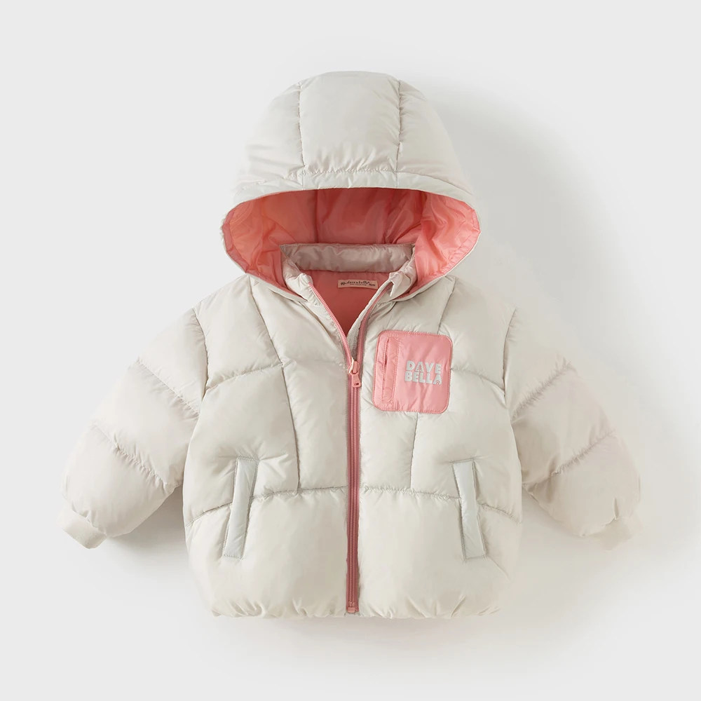 Dave Bella Children's Down Jacket Winter New Collection Girls Boys Long Sleeve Hooded Top Kids' Warm Fashion Coat DB4253608