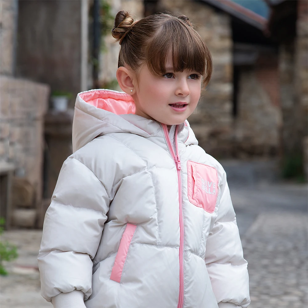 Dave Bella Children's Down Jacket Winter New Collection Girls Boys Long Sleeve Hooded Top Kids' Warm Fashion Coat DB4253608