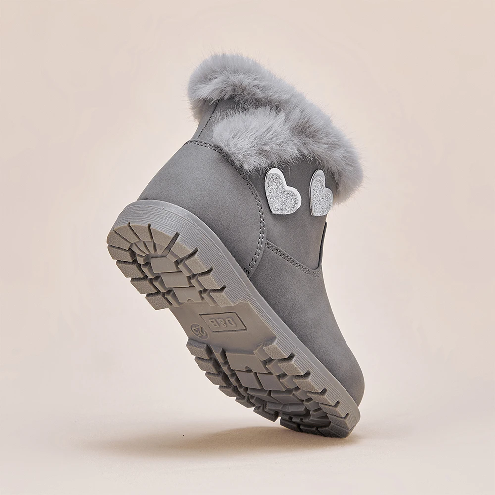 Dave Bella Winter Kids Snow Boots Children's Thicken Warmth Plush Soft Bottom Baby Girls Ankle Boots Non-slip Footwear DB4253379