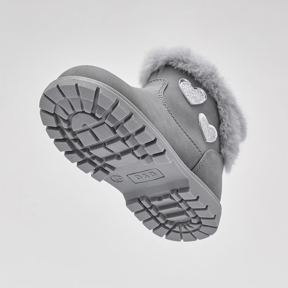 Dave Bella Winter Kids Snow Boots Children's Thicken Warmth Plush Soft Bottom Baby Girls Ankle Boots Non-slip Footwear DB4253379