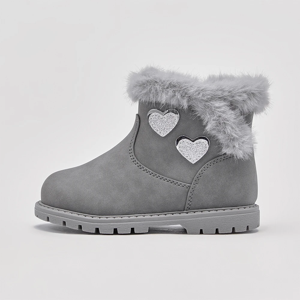 Dave Bella Winter Kids Snow Boots Children's Thicken Warmth Plush Soft Bottom Baby Girls Ankle Boots Non-slip Footwear DB4253379