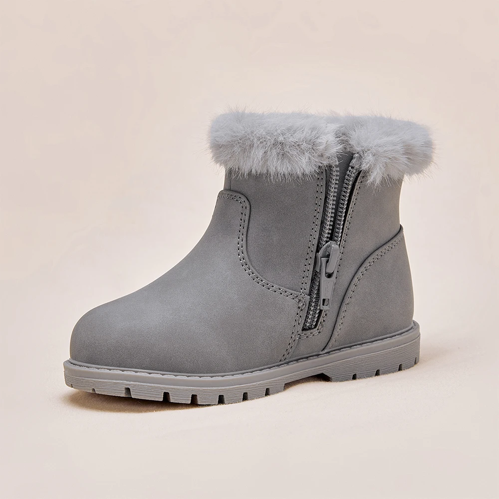 Dave Bella Winter Kids Snow Boots Children's Thicken Warmth Plush Soft Bottom Baby Girls Ankle Boots Non-slip Footwear DB4253379