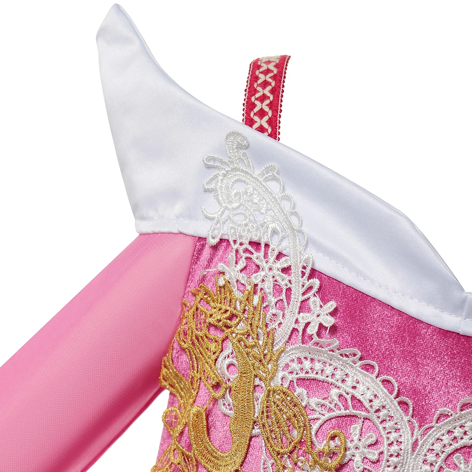 Girls Sleeping Aurora Beauty Princess Halloween Cosplay Dress Off Shoulder Kids Gift Carnival Party Fancy Ball Gown Clothing