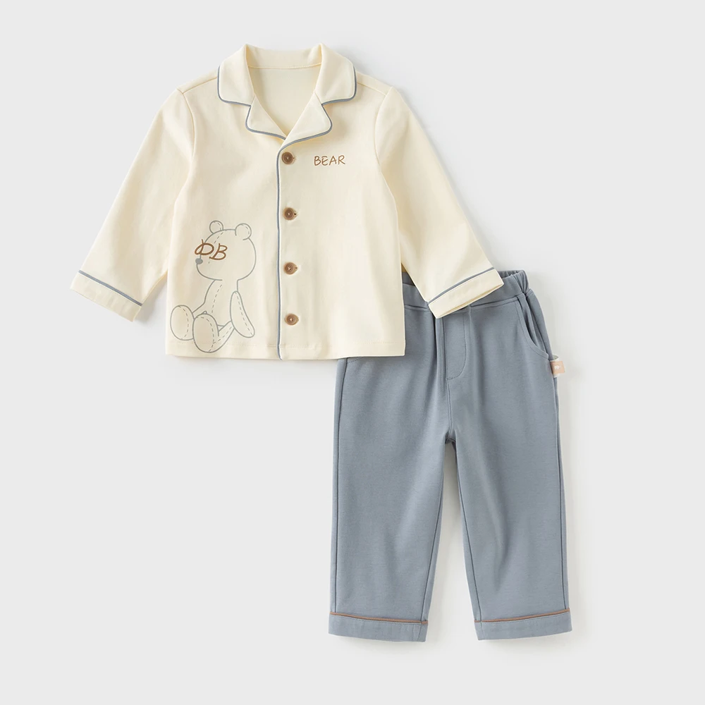 Dave Bella Children Autumn Spring Two-Piece Home Suits Long Sleeve Pants Pajamas Set Casual Boys Girls Clothes Set DB3253182