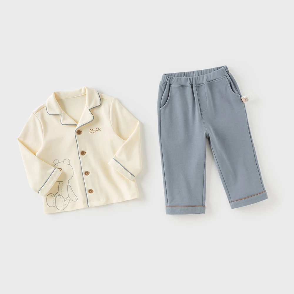 Dave Bella Children Autumn Spring Two-Piece Home Suits Long Sleeve Pants Pajamas Set Casual Boys Girls Clothes Set DB3253182