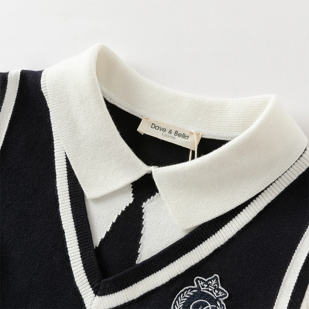 Dave Bella Children Dress Spring Autumn Long Sleeves Girls Cotton Skirts College Style Outerwear Elegant Kids Clothing DK3253682
