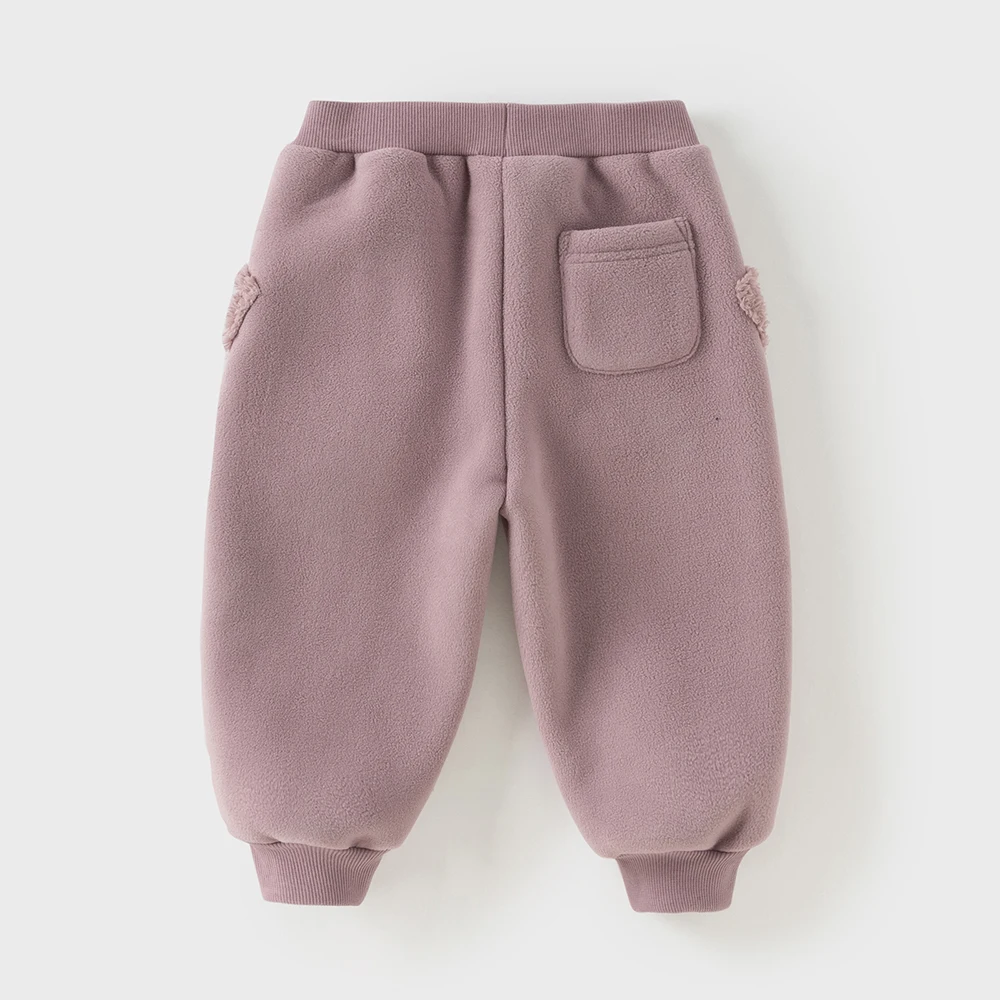 Dave Bella Boys Girls Baby Winter Casual Pants Loose Comfortable Fashion Cute Children's Velvet Trousers Outdoor Warm DB4254872