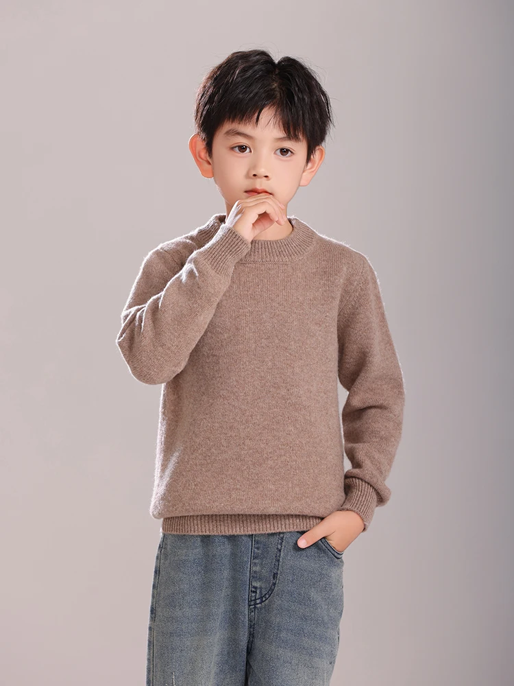 Children's Wool Sweater Pullover Girls Clothes Autumn Winter Boys Thick 100% Merino Wool Knitwear Basic Baby Kids Cashmere Tops