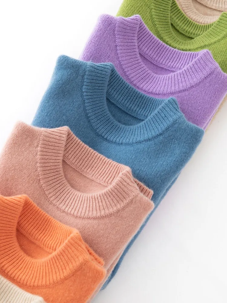 Children's Wool Sweater Pullover Girls Clothes Autumn Winter Boys Thick 100% Merino Wool Knitwear Basic Baby Kids Cashmere Tops