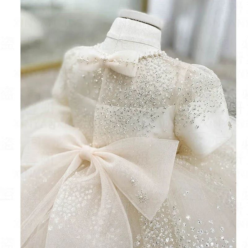 Party Dress 2024 New Kids Princess Dresses Costume Fashion Flower Girl Matching Children First Birthday Elegant Gown Outfit
