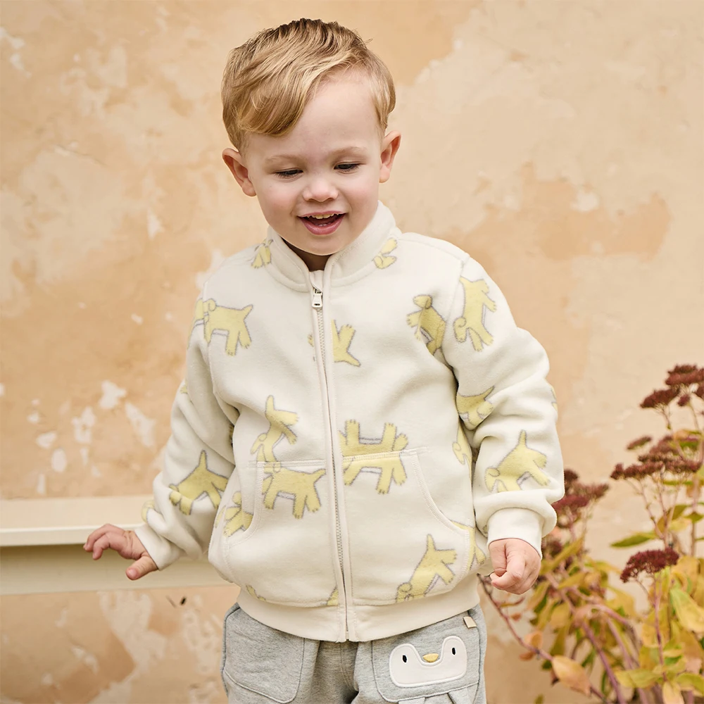Dave Bella Children's Coat Autumn Spring Boys Girls Polar Fleece Outerwear Long Sleeves Casual Top Outdoor Kids Clothes DB396-GG