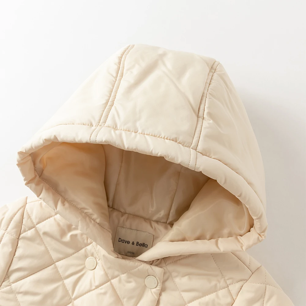 Dave Bella Girls Velvet Coat Winter Autumn Children Thick Warm Jacket Casual Hooded Waterproof Outerwear Kids Clothing DK4254175