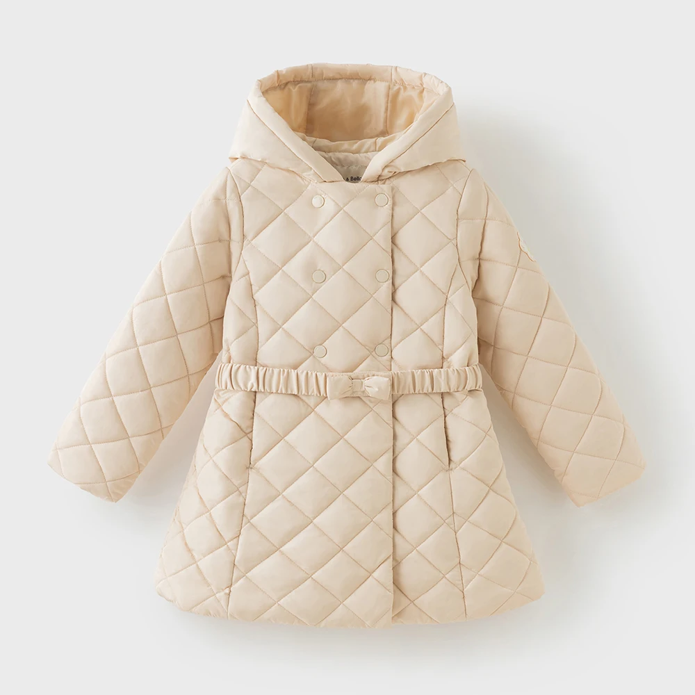 Dave Bella Girls Velvet Coat Winter Autumn Children Thick Warm Jacket Casual Hooded Waterproof Outerwear Kids Clothing DK4254175