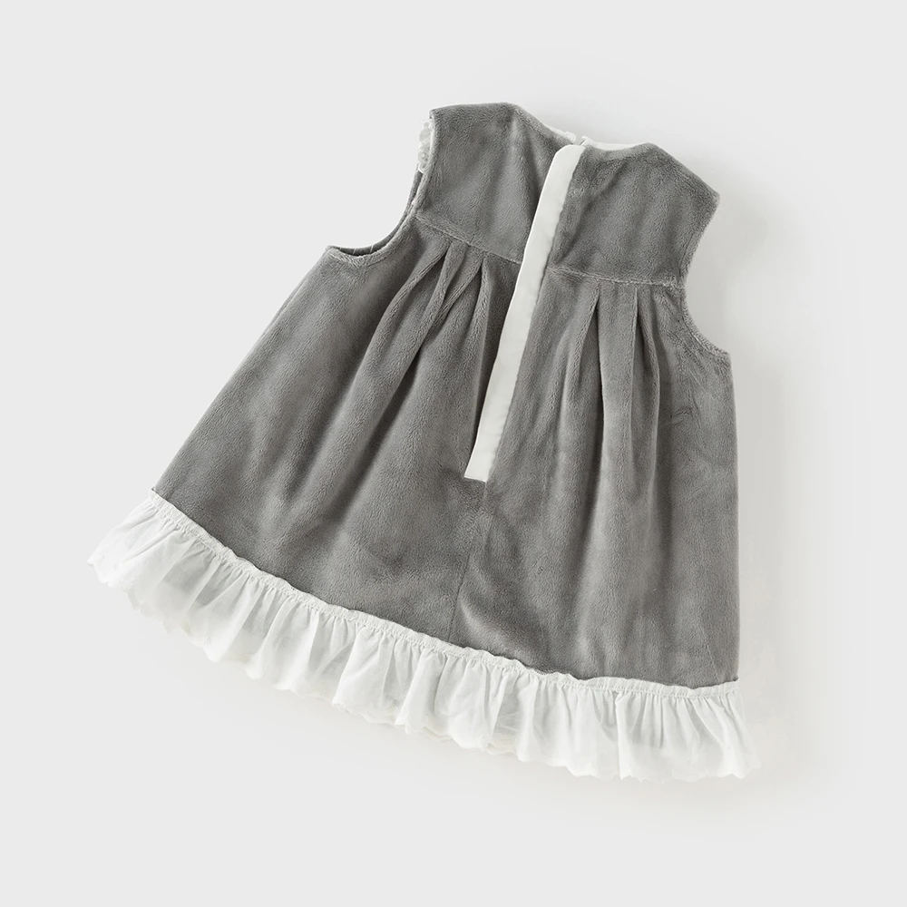 Dave Bella Children's Knitted Dress Winter Gentle Sweet Cute Striped Girl's Baby Thickening Dress Party Outdoor DB4254339
