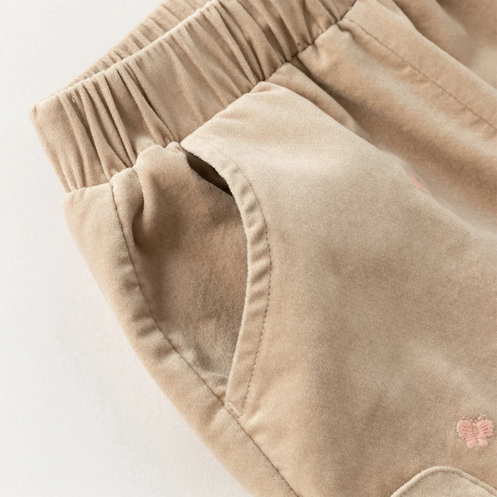 Dave Bella Children Cotton Pants Autumn Winter Girls Thicken Plush Trousers Casual Pants Warmth Outerwear Kids Clothes DB4253934