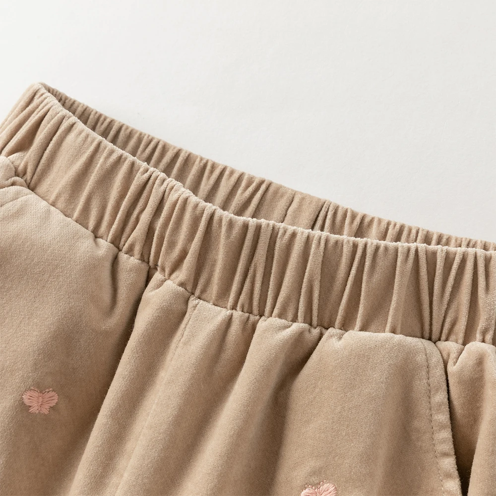 Dave Bella Children Cotton Pants Autumn Winter Girls Thicken Plush Trousers Casual Pants Warmth Outerwear Kids Clothes DB4253934