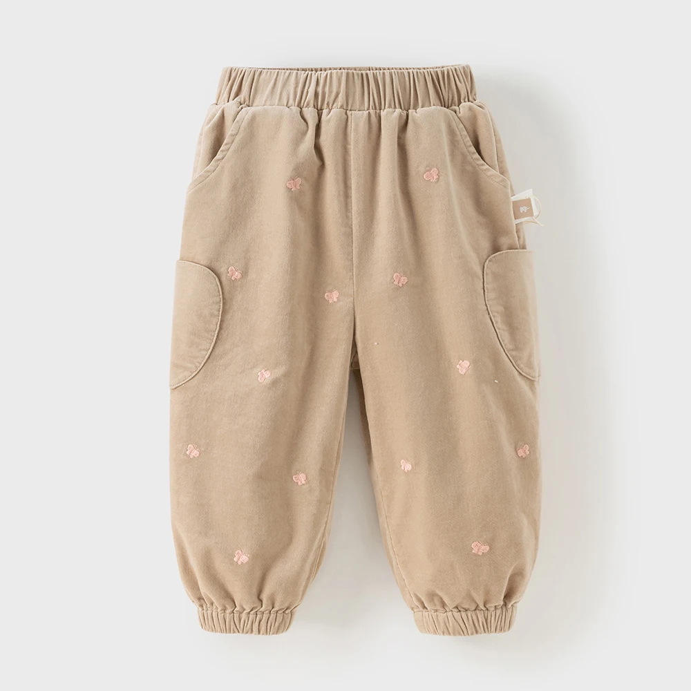 Dave Bella Children Cotton Pants Autumn Winter Girls Thicken Plush Trousers Casual Pants Warmth Outerwear Kids Clothes DB4253934