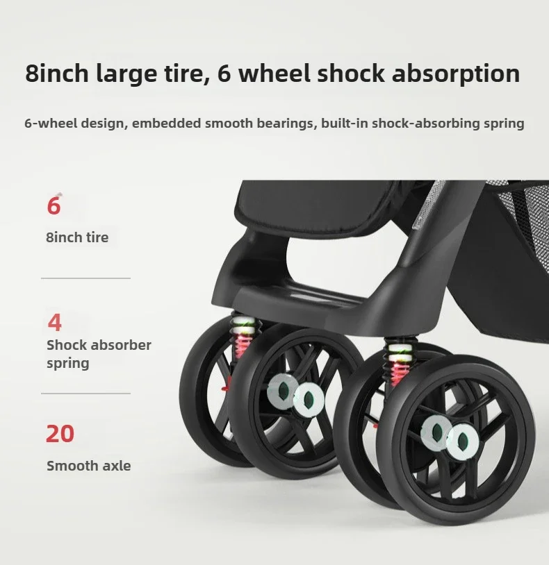 2025 New Lightweight Twin Baby Stroller Baby Stroller Can Sit, Lie, Fold, Front and Rear Seats Twin Baby Stroller